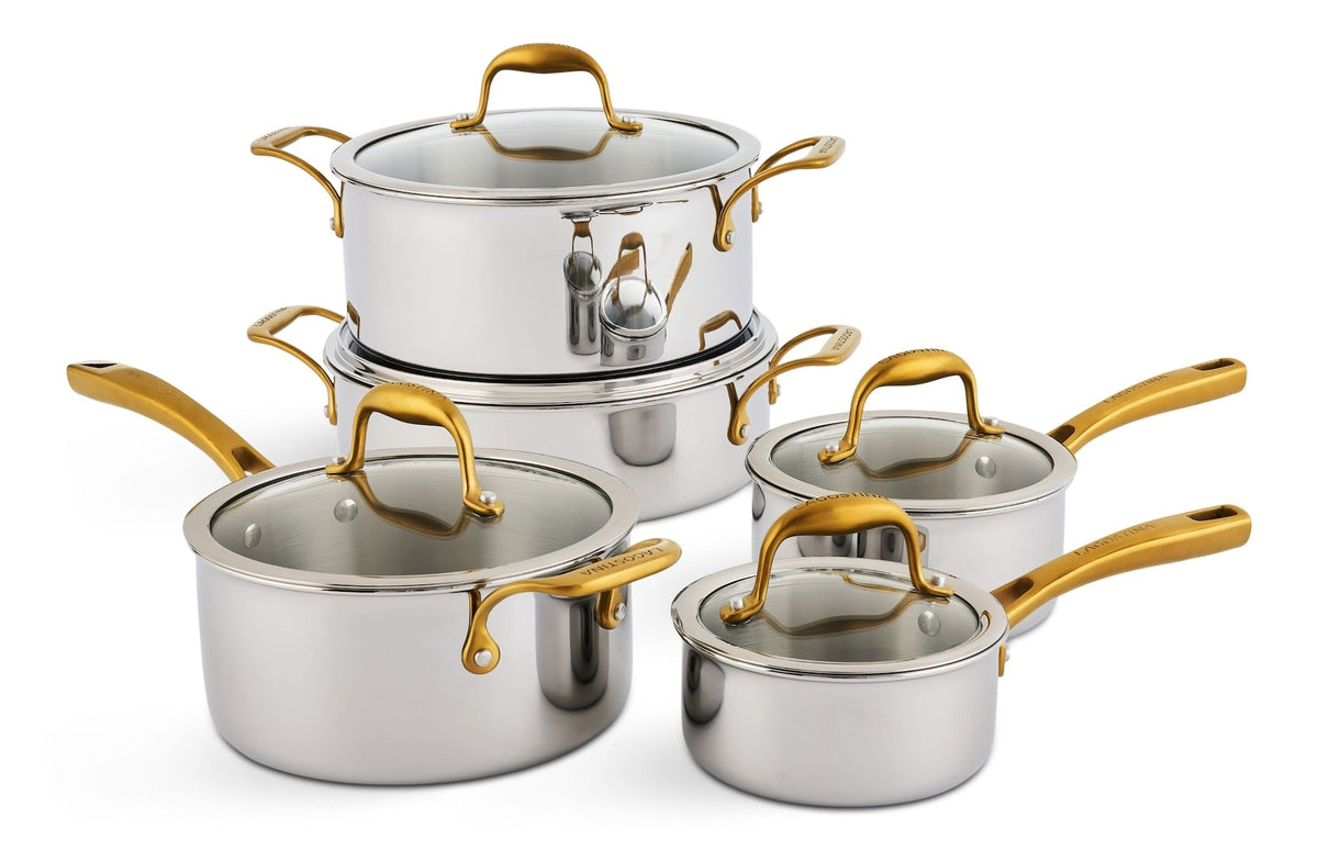 Finezza 5-Ply Clad Stainless Steel Cookware Set, 10-pc
