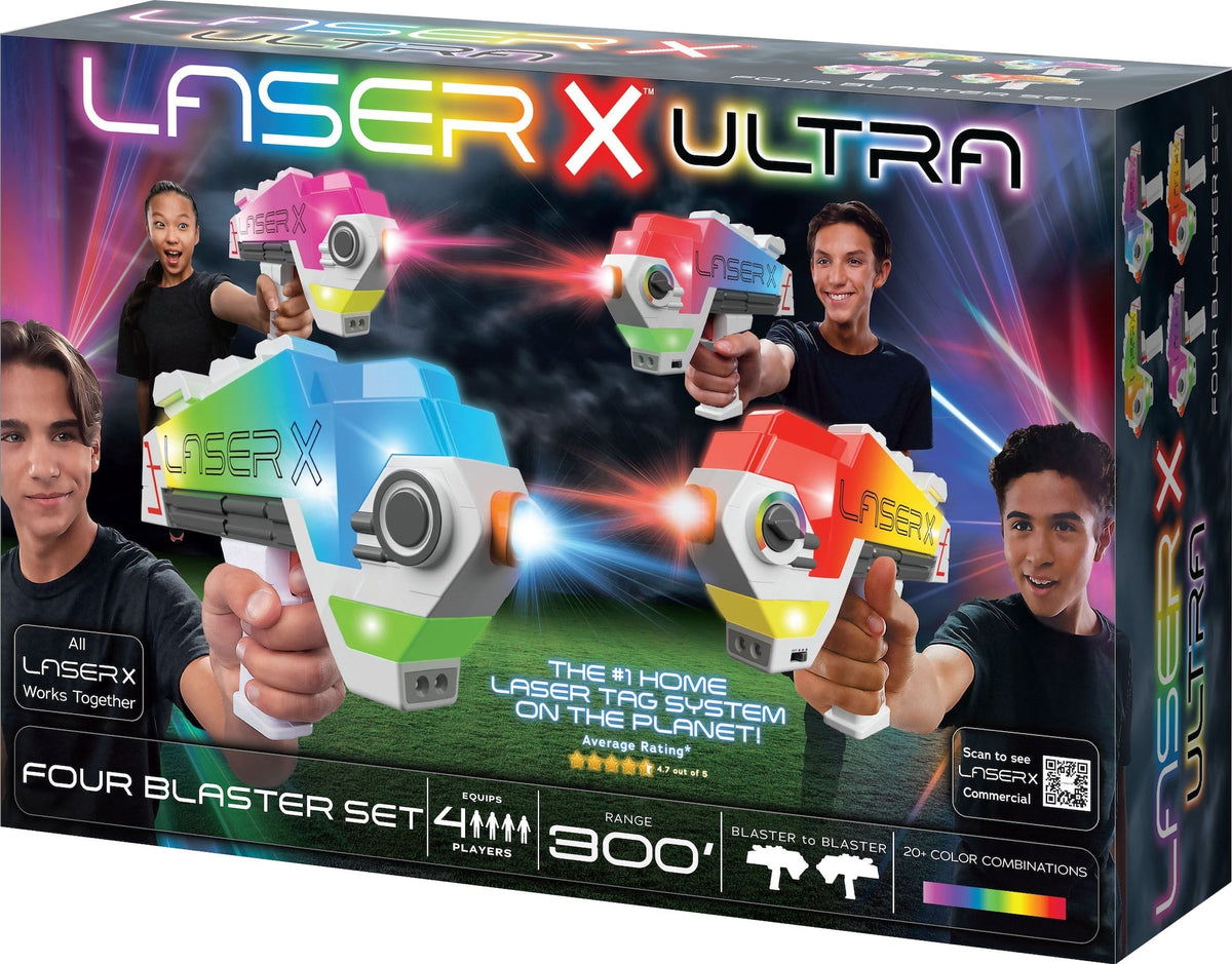 Laser X Ultra 4-Player Toy Blaster Laser Tag Set for Ages 6+
