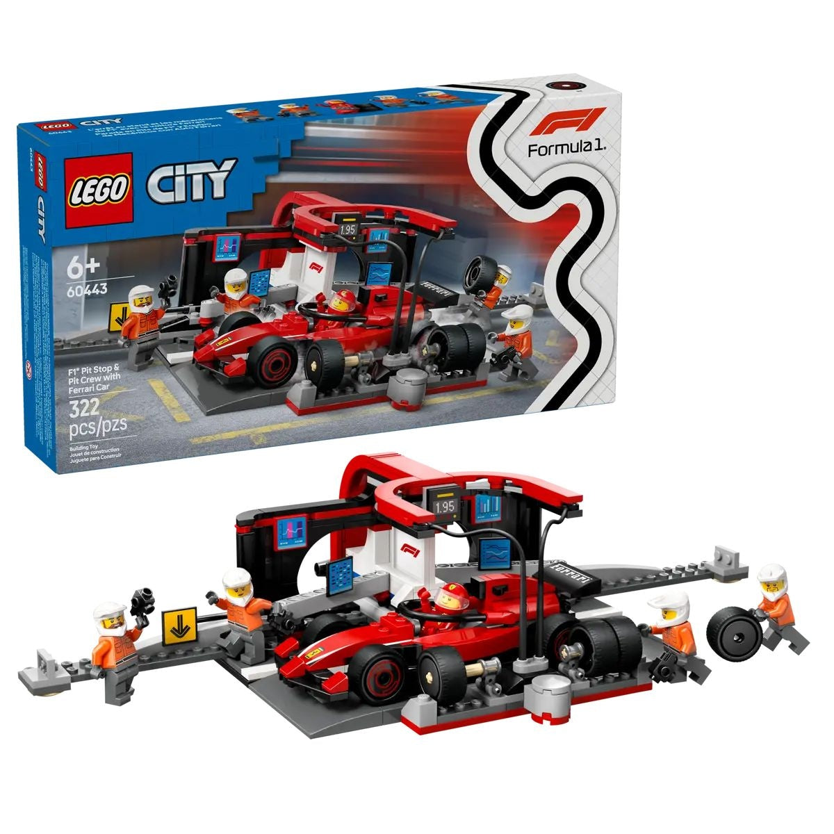 City 60443 F1 Pit Stop and Pit Crew with Car, 322-pc