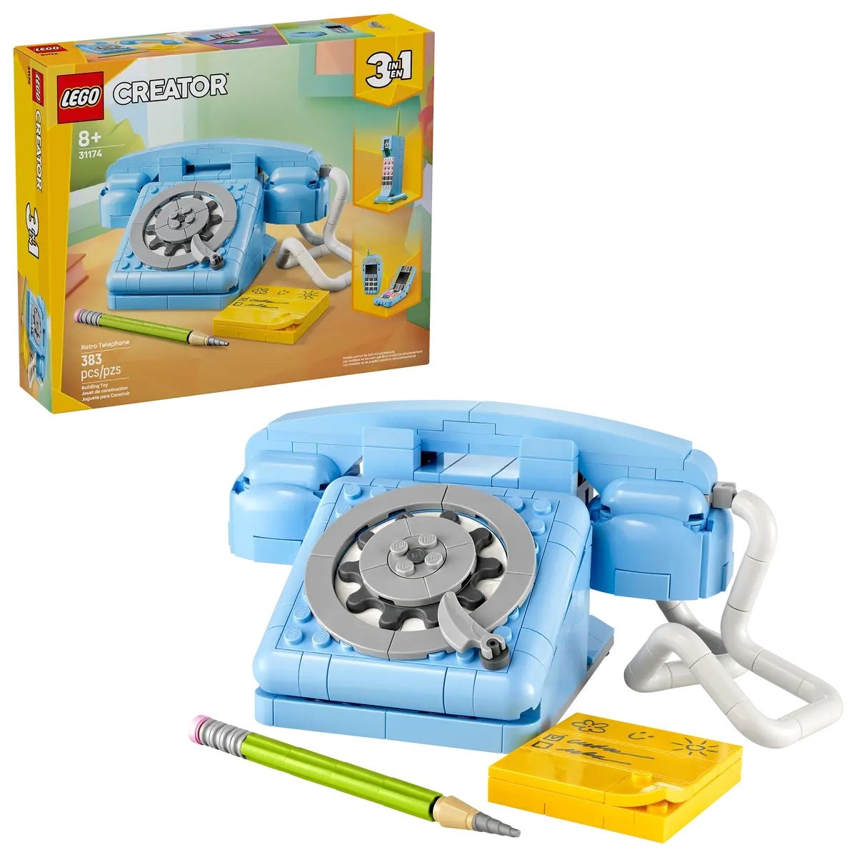 Creator 3-in-1 Retro Telephone - 31174, 383-pcs Ages 8+