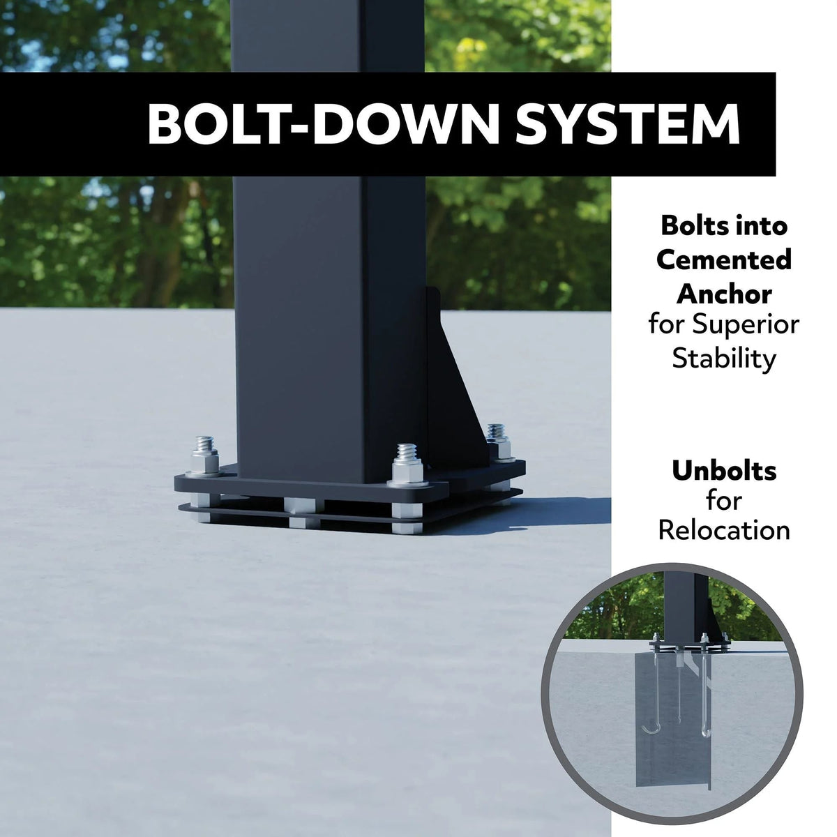 Lifetime In-Ground Crank Adjust Bolt Down Outdoor Basketball Hoop, 50-in
