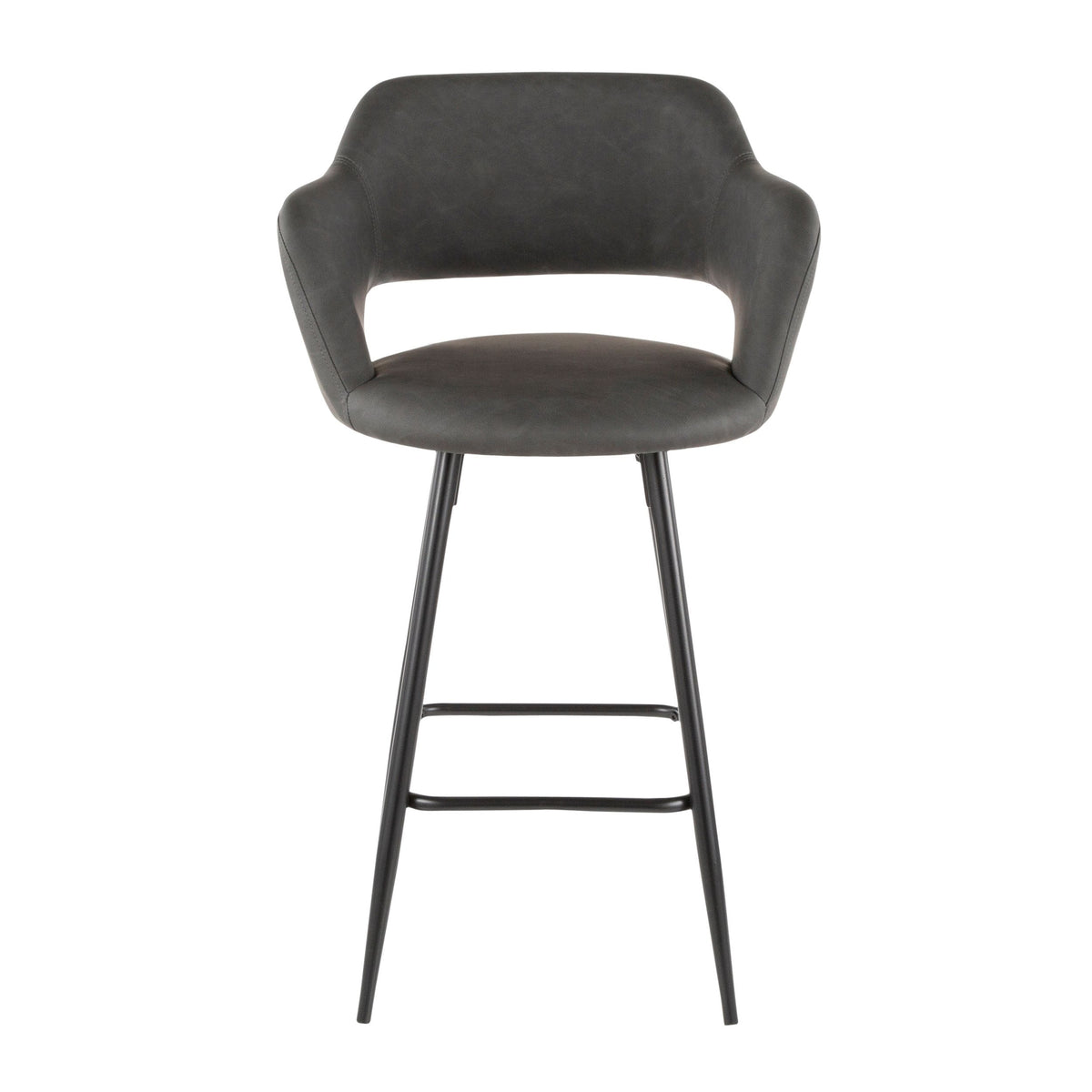Margarite Fixed-Height Counter Stool, Black, 25-in, 2-pc