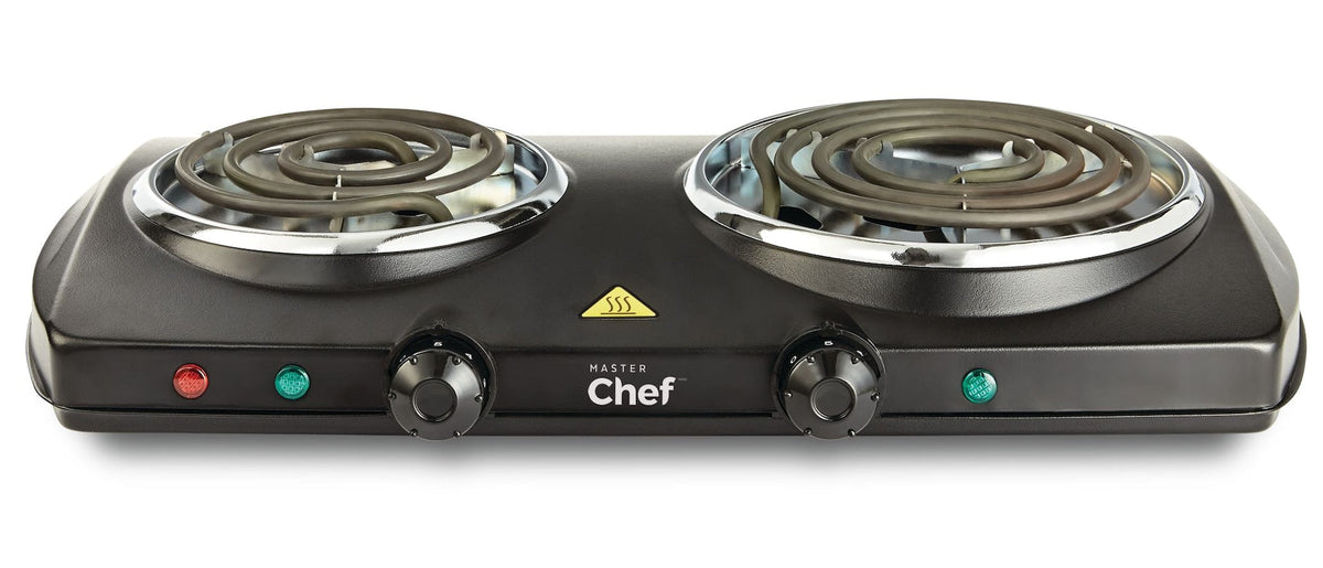 Double Burner Hot Plate, Black, 1500W