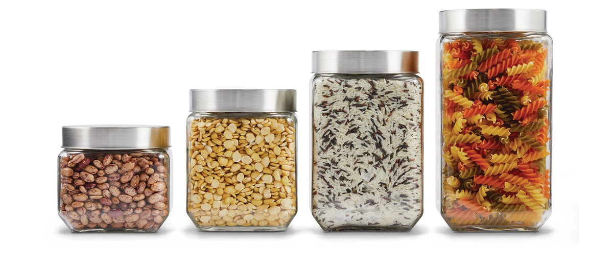 Glass Food Storage Container Set with Airtight Lid, 4 Count