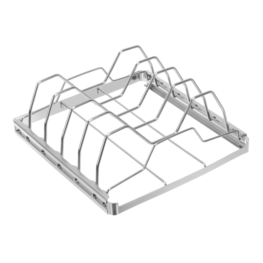 Stainless Steel Folding BBQ Rib Rack/Roasting Stand, Holds 4 Full Racks of Ribs