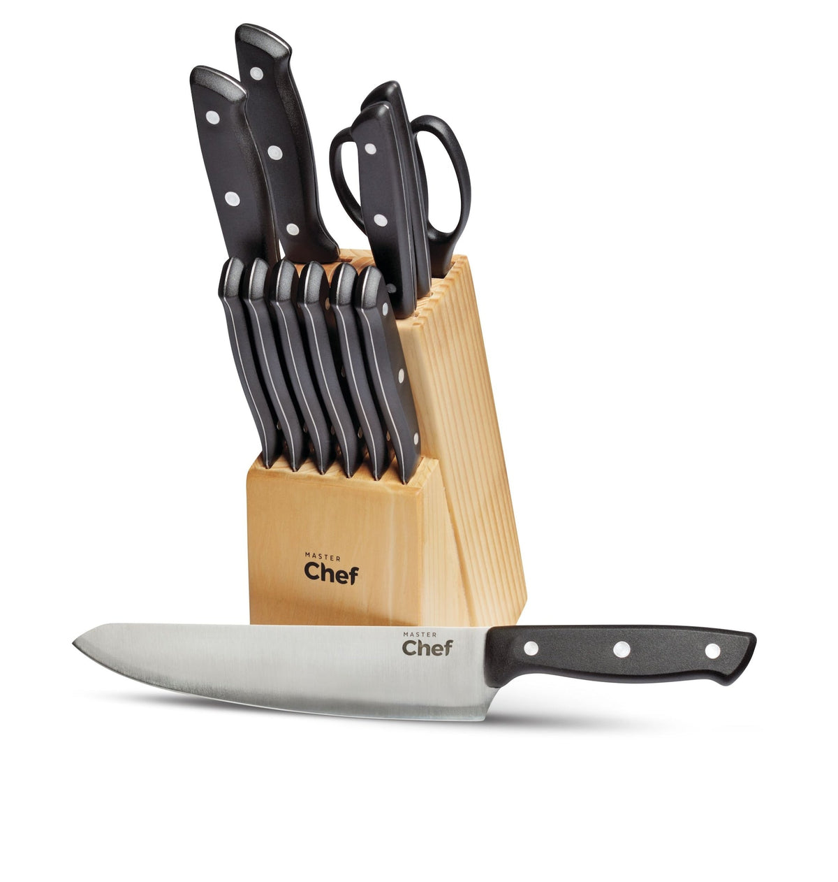 Stainless Steel Knife Block & Kitchen Starter Kit, Ergonomic Grip, 22-pc