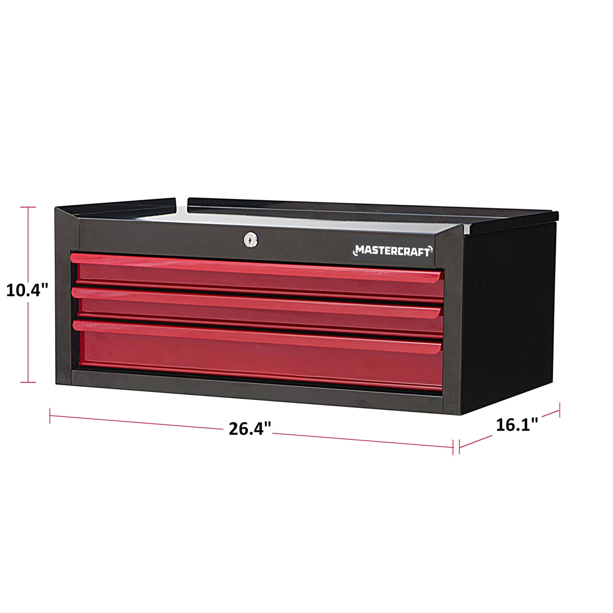 3-Drawer Intermediate Tool Chest, Black & Red, 26-in