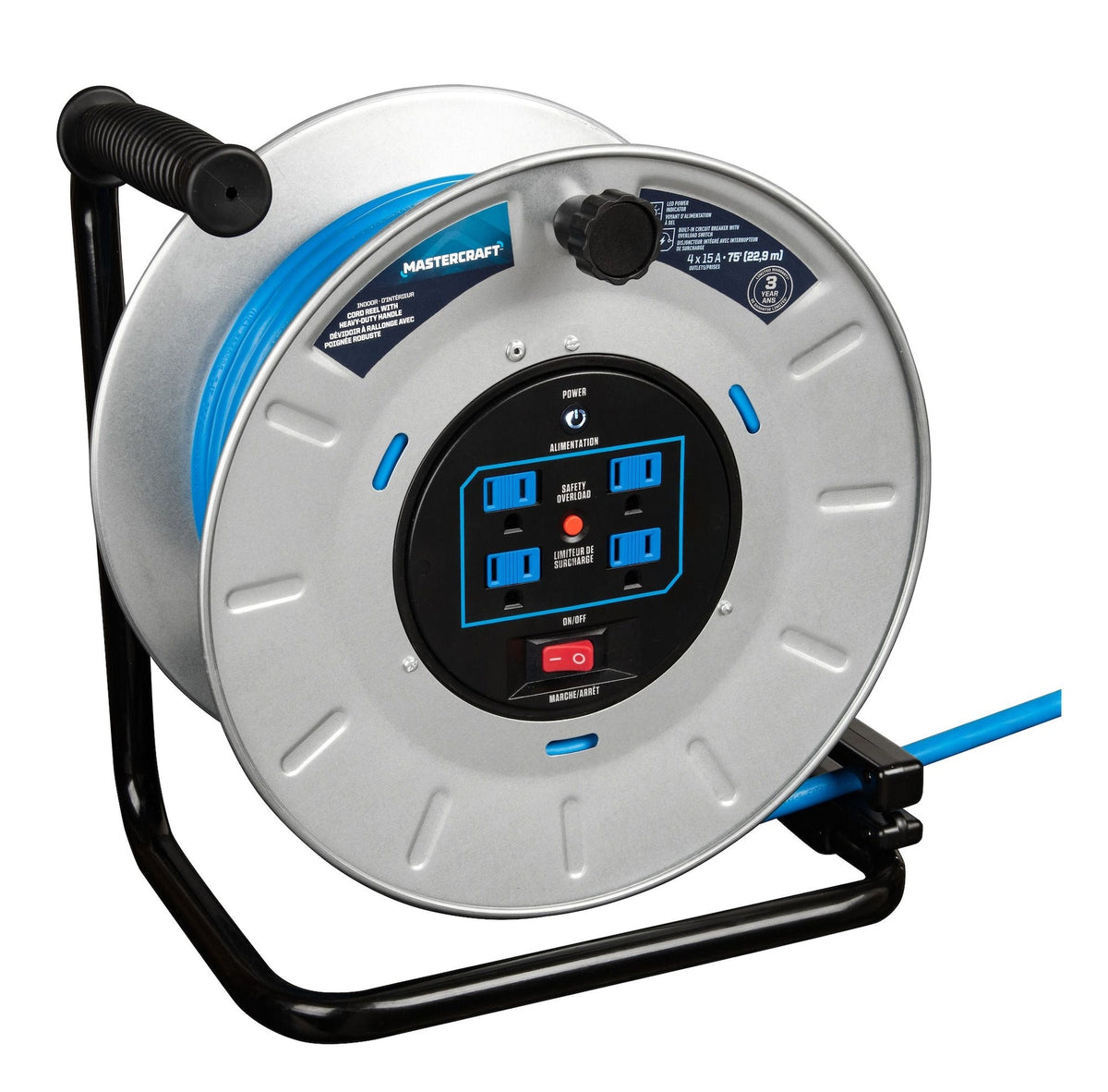 75-ft 15A Retractable Extension Cord Reel
