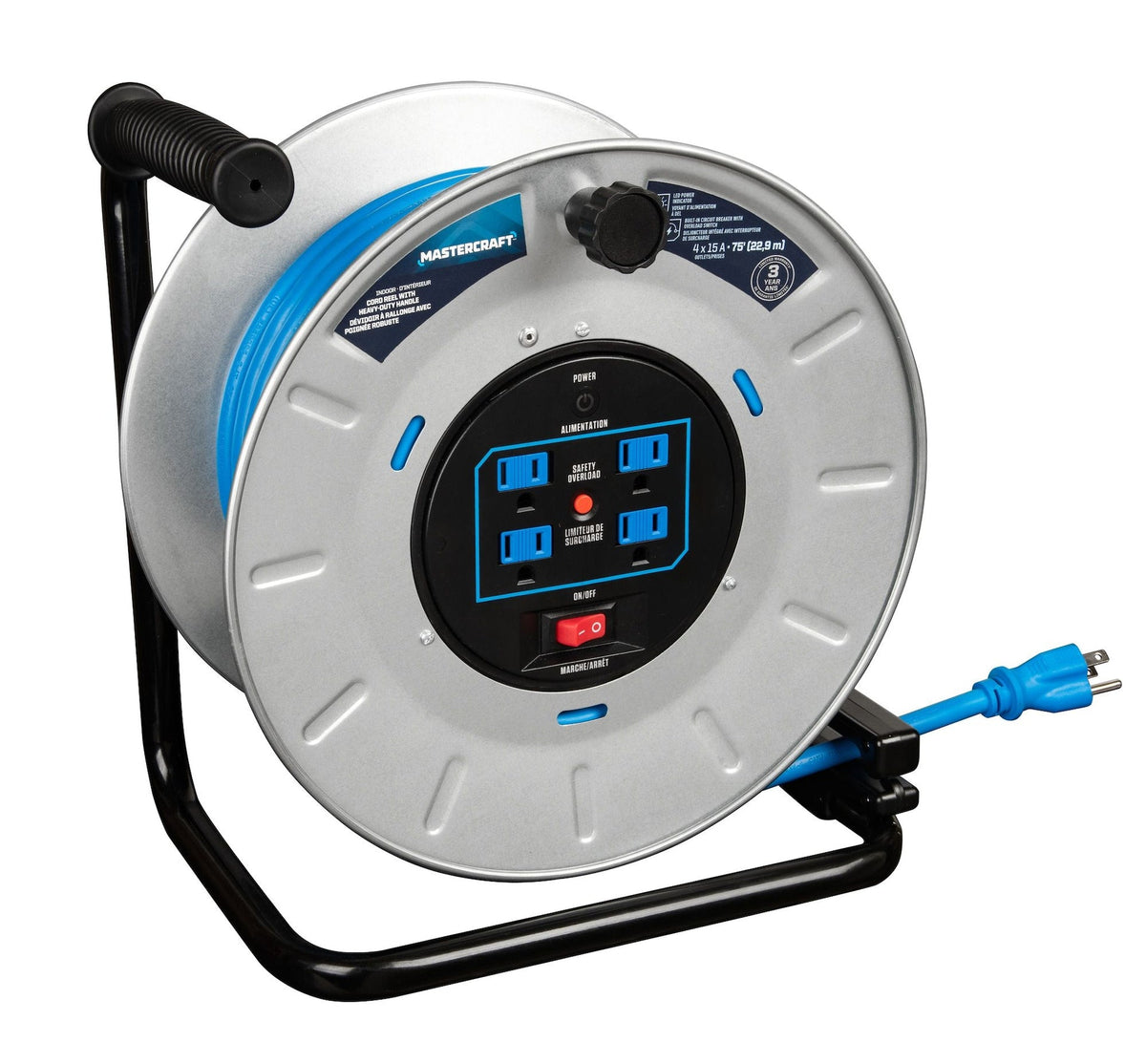 75-ft 15A Retractable Extension Cord Reel