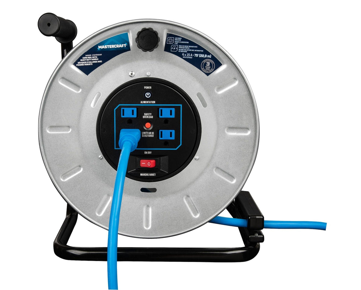 75-ft 15A Retractable Extension Cord Reel