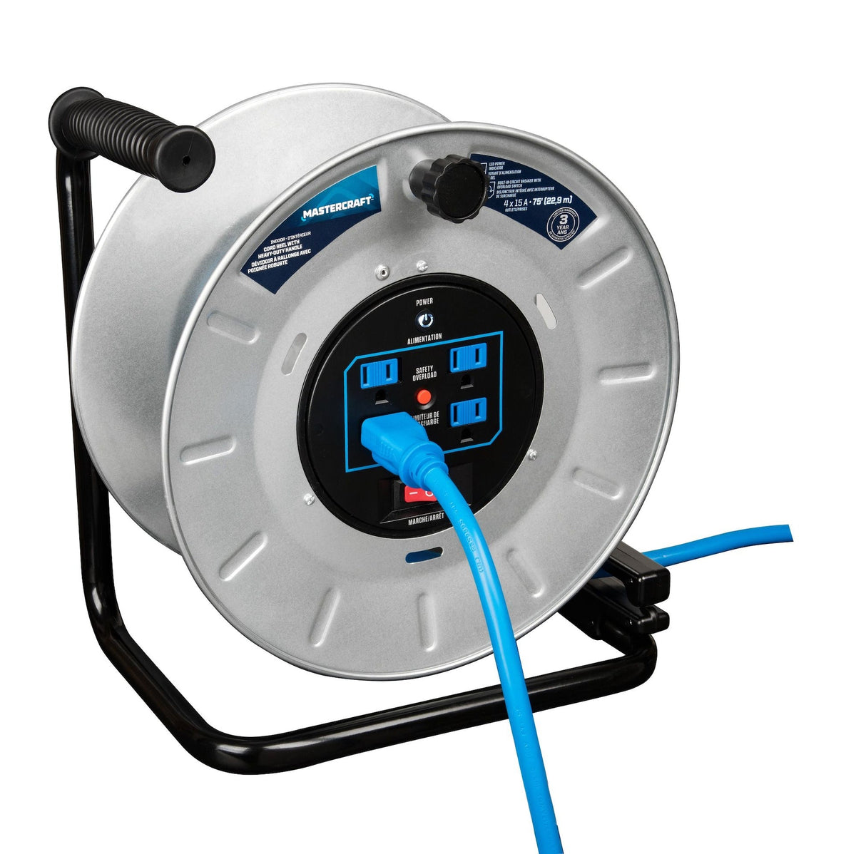 75-ft 15A Retractable Extension Cord Reel