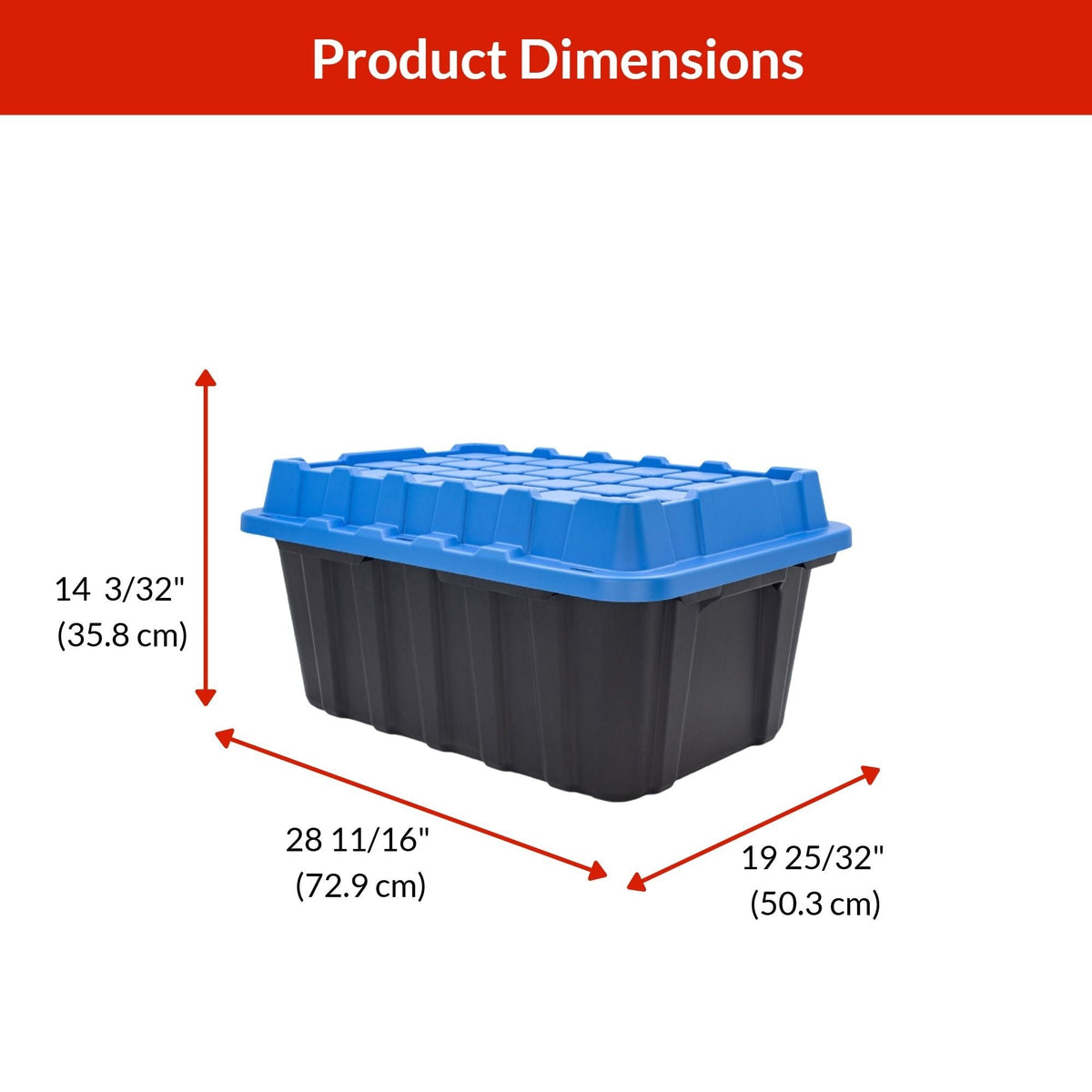 Heavy-Duty Polypropylene Tote with Domed Lid, 88-L