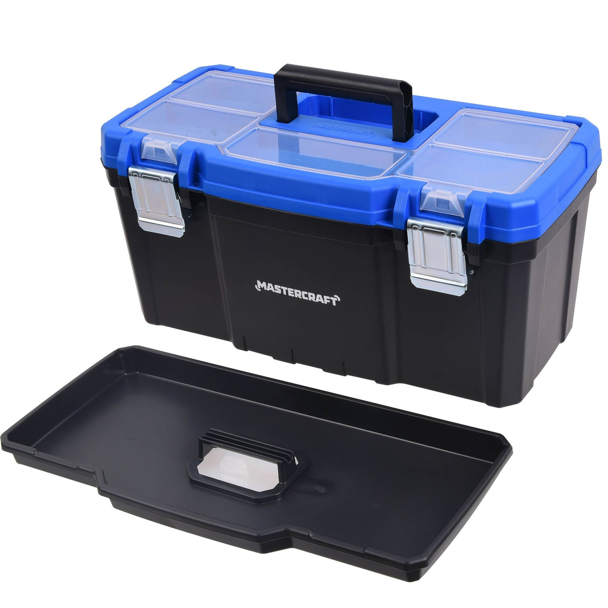 Portable Plastic Tool Box with Removable Tray & Tray Top, Blue, 19-in, Jumbo Hex Key Set/Allen Wrench Set, Metric, High...