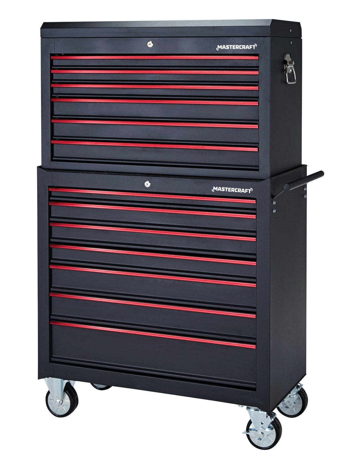 Rolling Tool Storage Cabinet with 7 Drawers, Black, 36-in