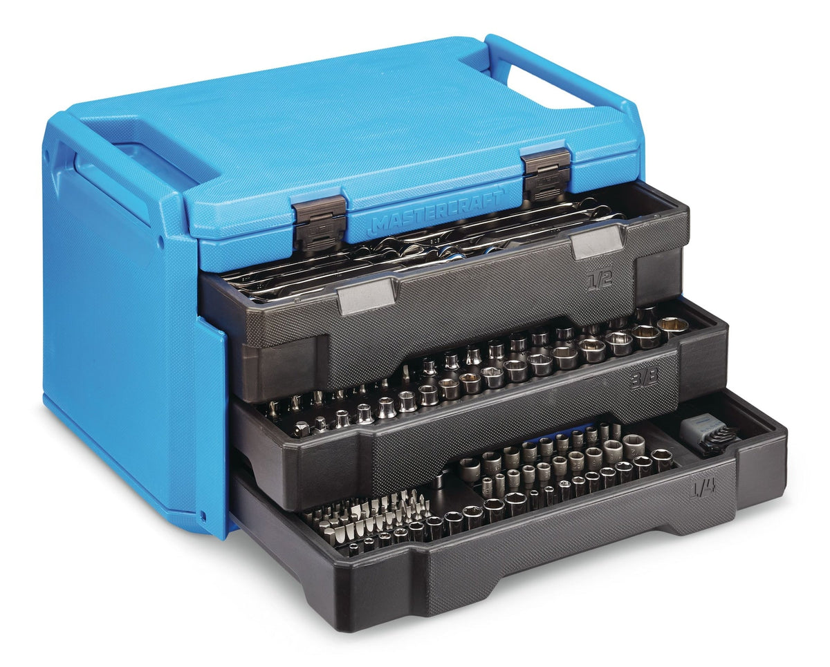 Socket Set, 270-pc, SAE / Metric, CRV, Nickel-Chrome Plating