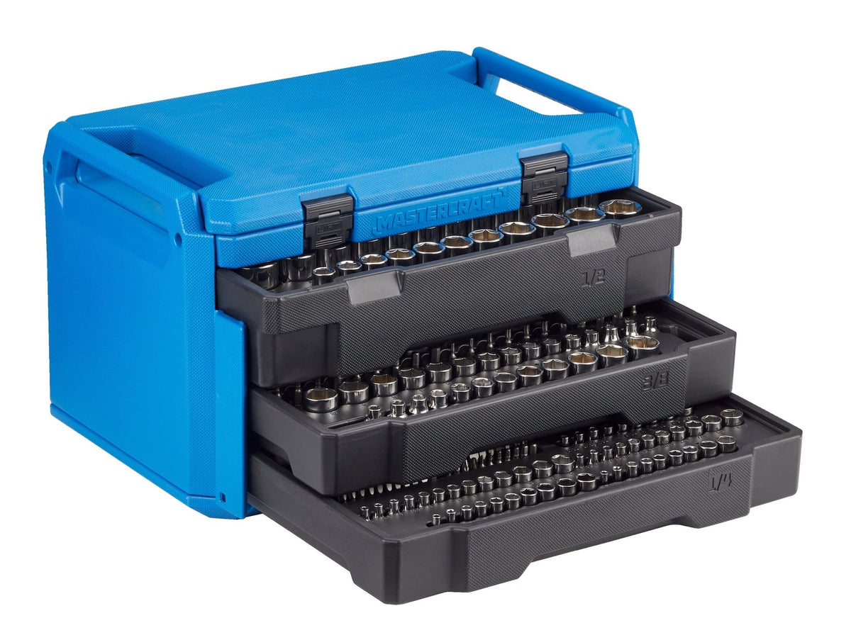 Socket Set, 270-pc, SAE / Metric, CRV, Nickel-Chrome Plating
