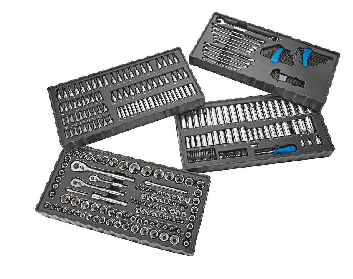 Socket Set, 350-pc, SAE / Metric, CRV, Nickel-Chrome Plating