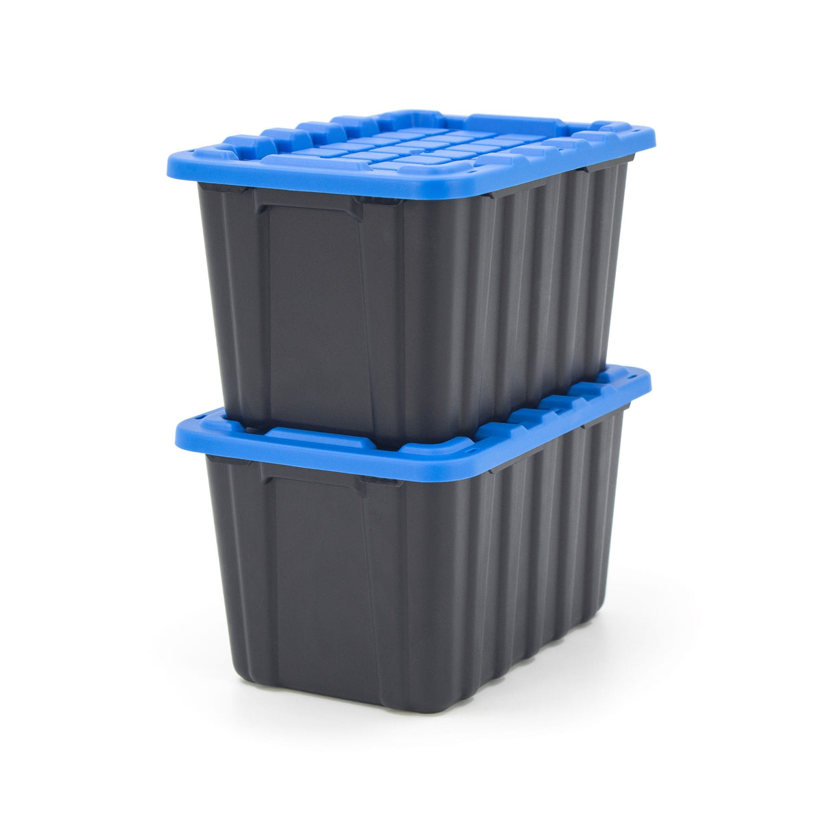 Tiny Heavy Duty Stackable Storage Tote with Lid, Black