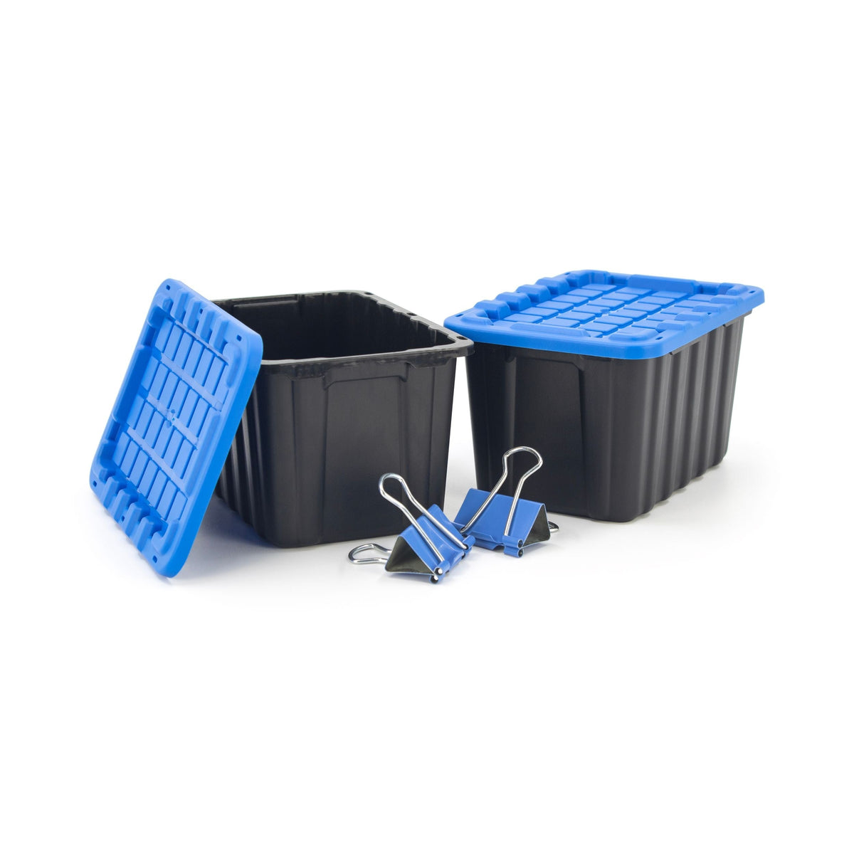 Tiny Heavy Duty Stackable Storage Tote with Lid, Black
