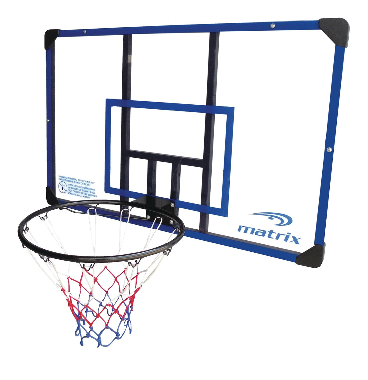 Matrix Deluxe Outdoor Basketball Backboard Hoop & Net with Wall Mount, 44-in