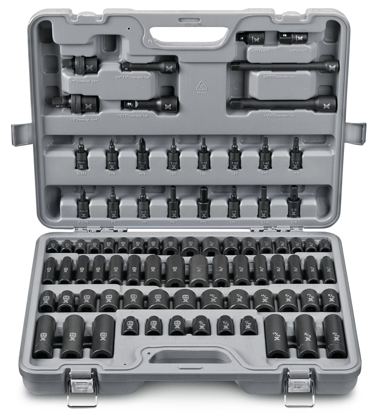 MAXIMUM 3/8-in & 1/2-in Drive Professional Grade Impact Socket Set, 83-pc, CRMO