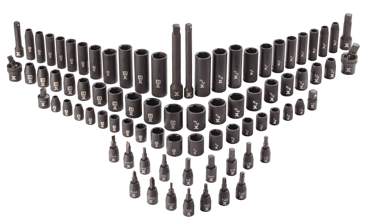 MAXIMUM 3/8-in & 1/2-in Drive Professional Grade Impact Socket Set, 83-pc, CRMO