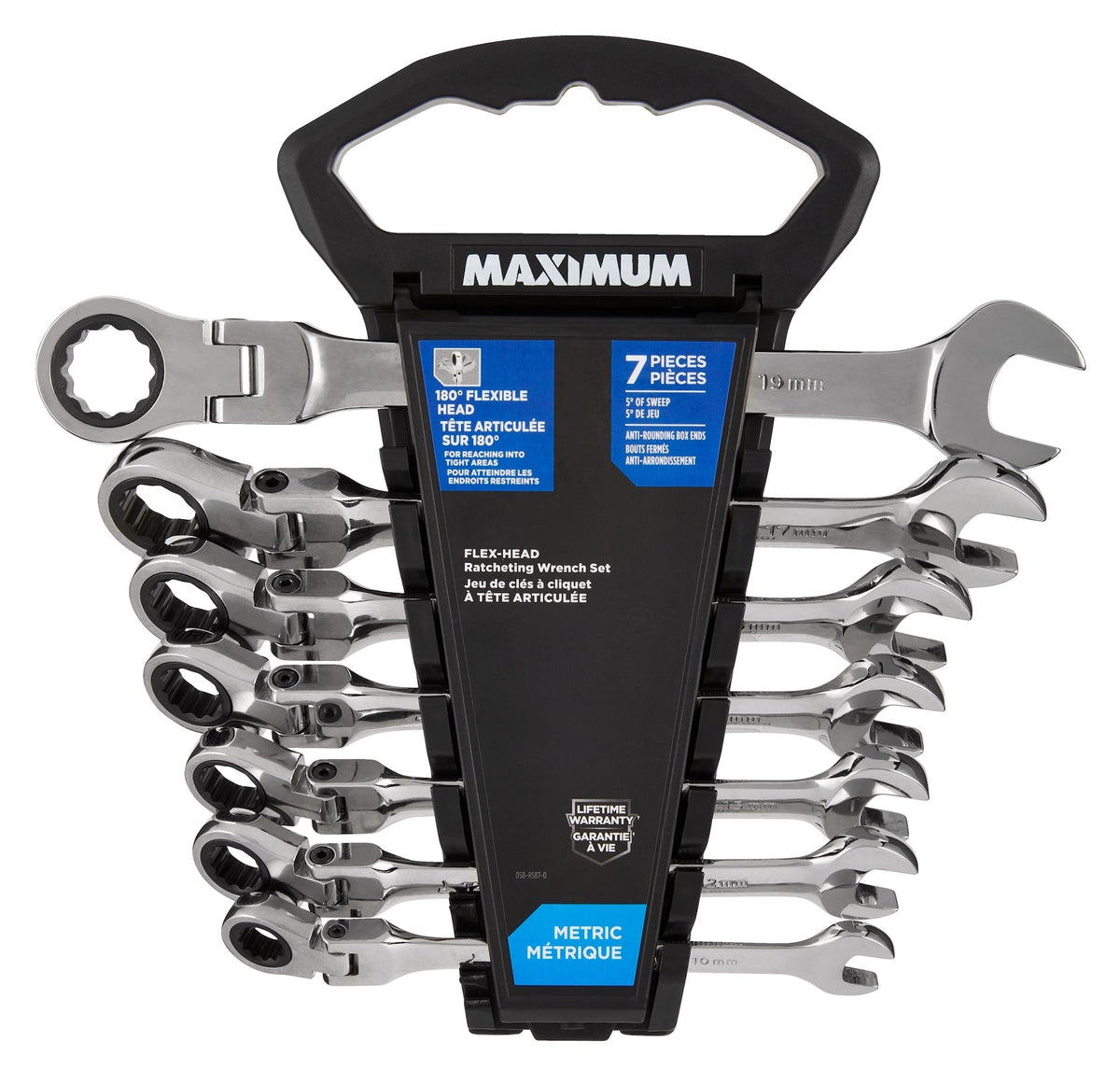 MAXIMUM Flexhead Ratcheting Wrench Set, Alloy Steel, Metric, 7-pc