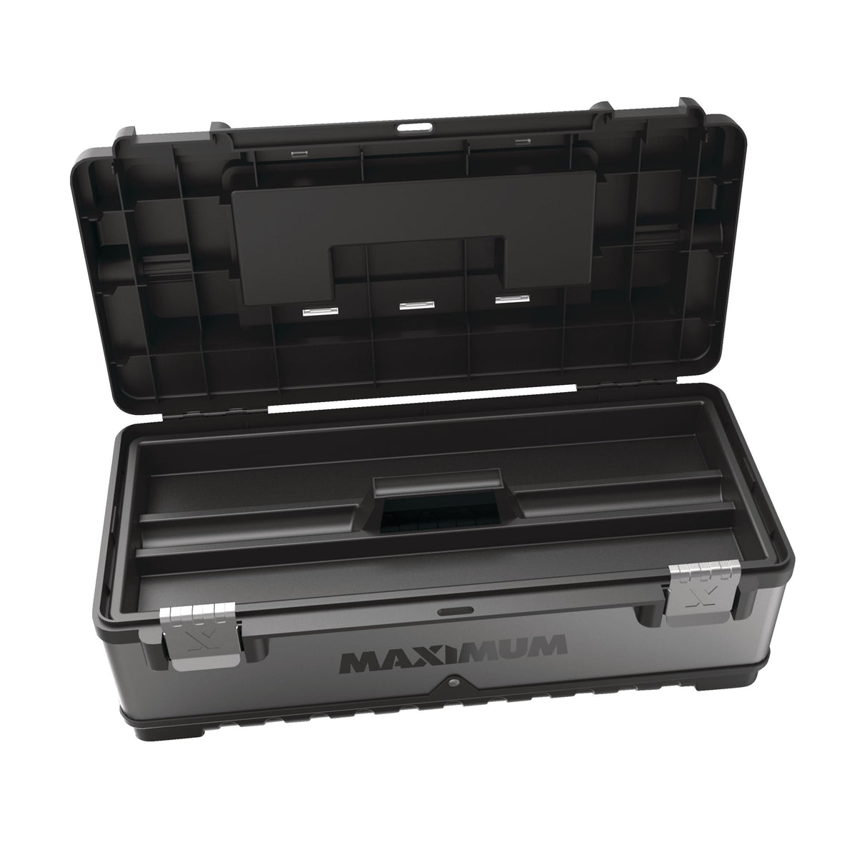 MAXIMUM Heavy-Duty Metal & Plastic Tool Box with Removable Tray, 23-in