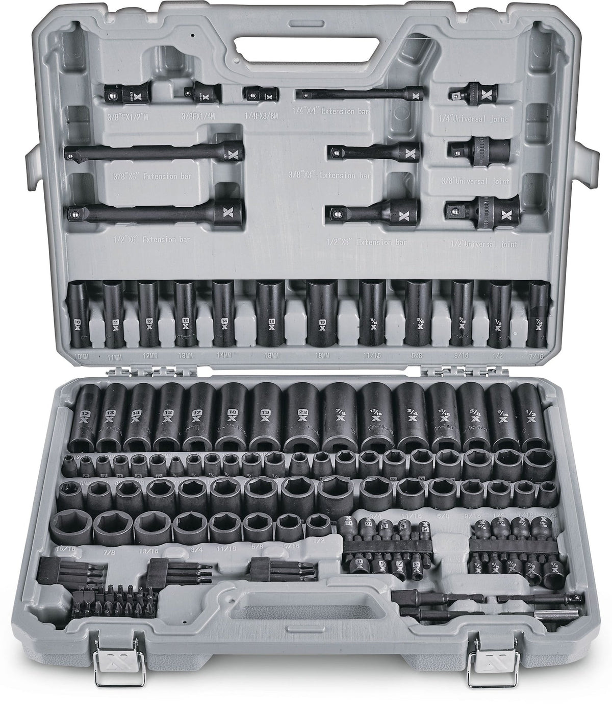 MAXIMUM Professional Grade Impact Socket Set, 150-pc, SAE / Metric, CRMO