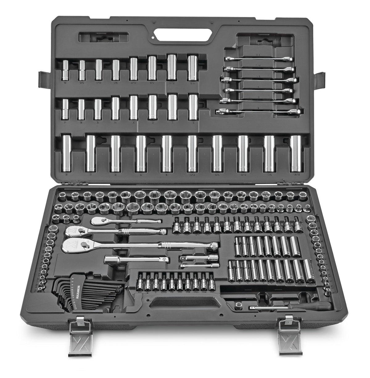 MAXIMUM Professional Grade Socket Set, 224-pc, CRV, Nickel-Chrome Plating