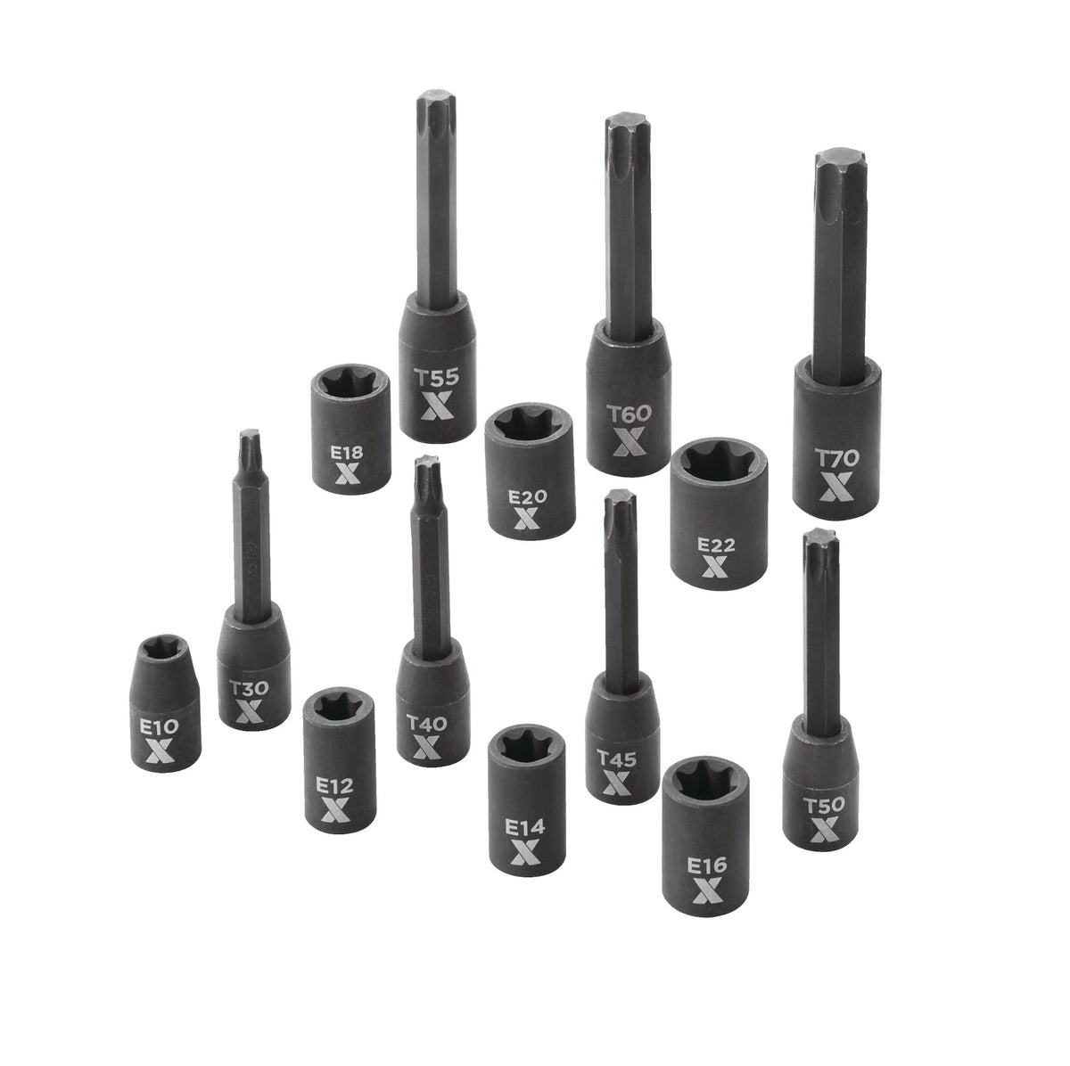 MAXIMUM Star-drive & E-Star-drive Impact Bit Socket Set, 14-pc, SAE/Metric