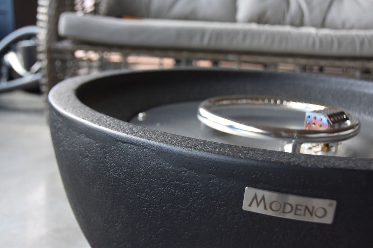 Jefferson Round Gas Fueled Outdoor Fire Bowl with PVC Cover, 40,000 BTUs, 13.7-in