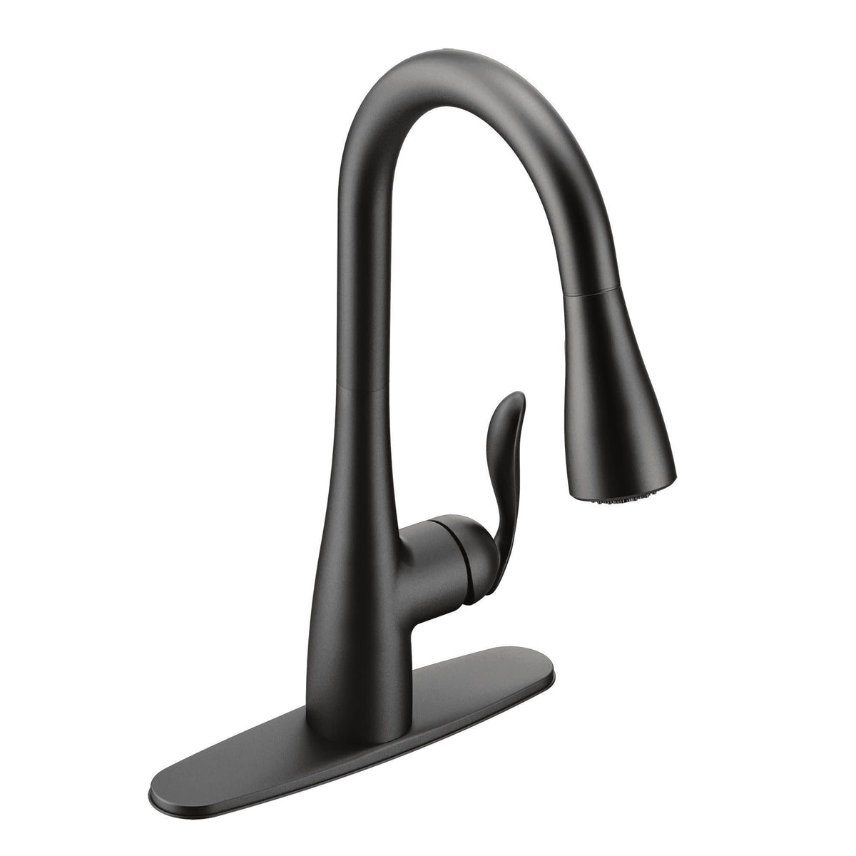Arbor Single Handle Modern Pull Down Kitchen Faucet with Reflex & Power Clean, Matte Black