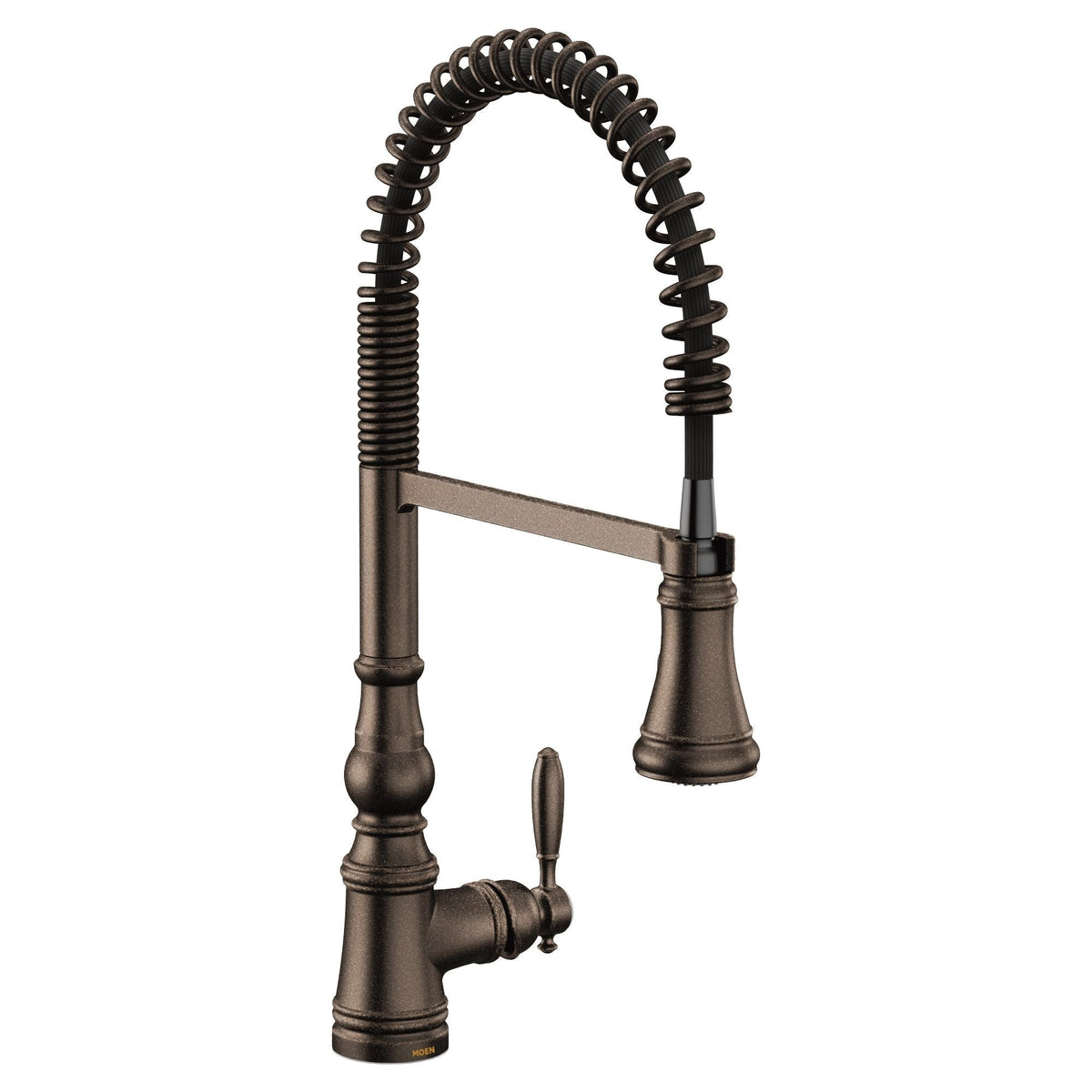 Weymouth Single Handle Pre-Rinse Spring Pull Down Sprayer Kitchen Faucet with Power Boost, Oil Rubbed Bronze