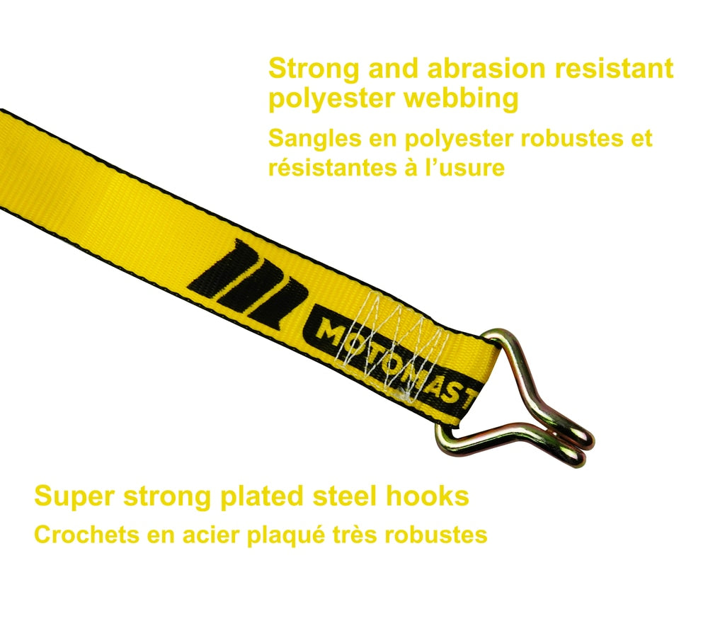 5,000-lb Commercial Ratchet Tie Down Strap with Double-J Hook, 2-in x 25-ft