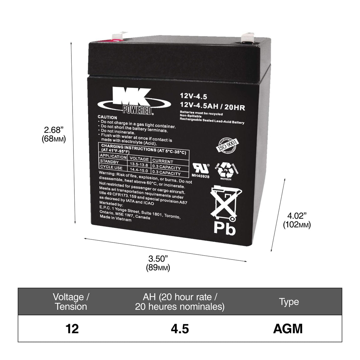 ELIMINATOR AGM Group Size 34 Battery, 750 CCA