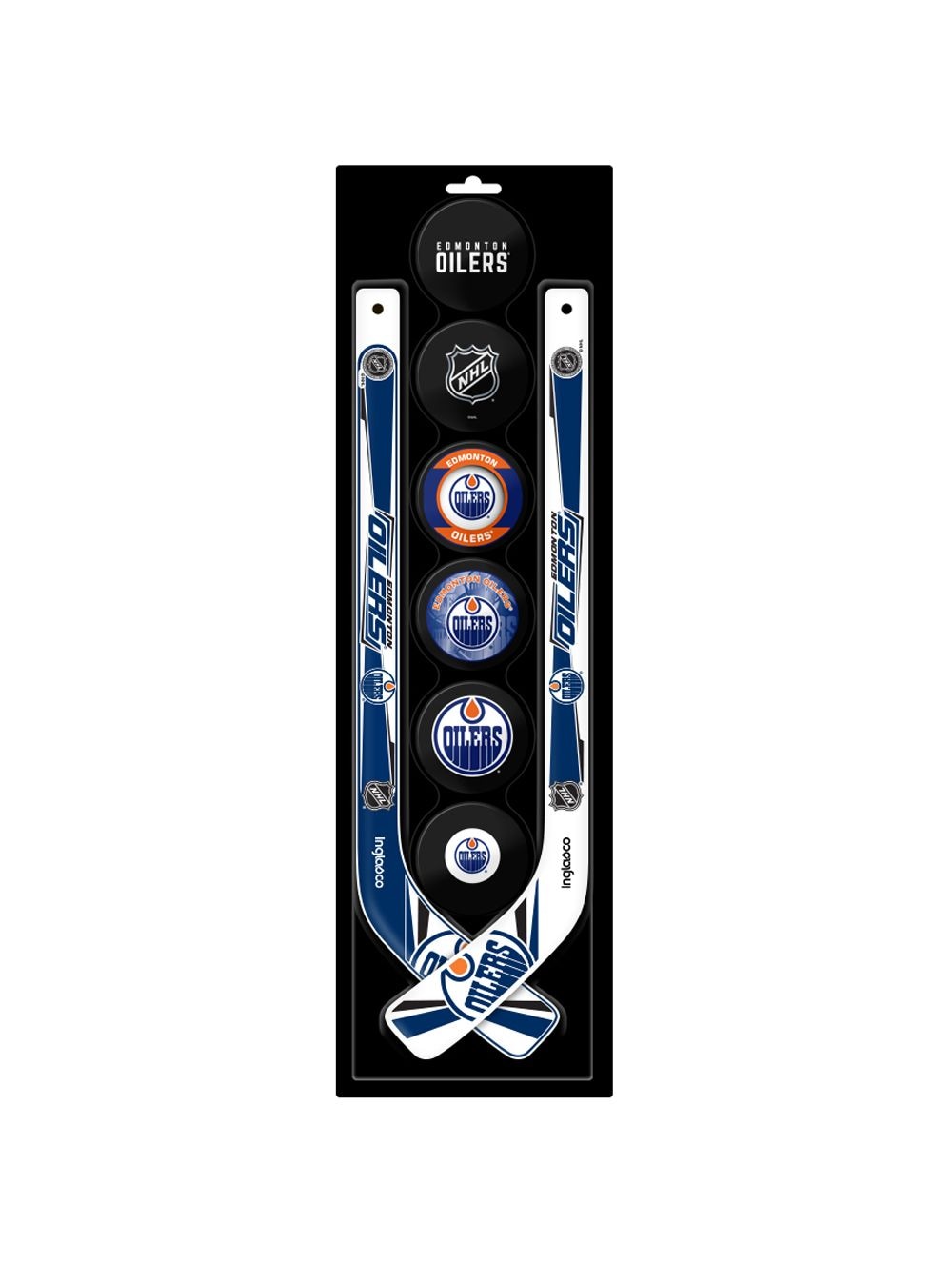 Mini Hockey Pucks & Sticks Set, 8-pc