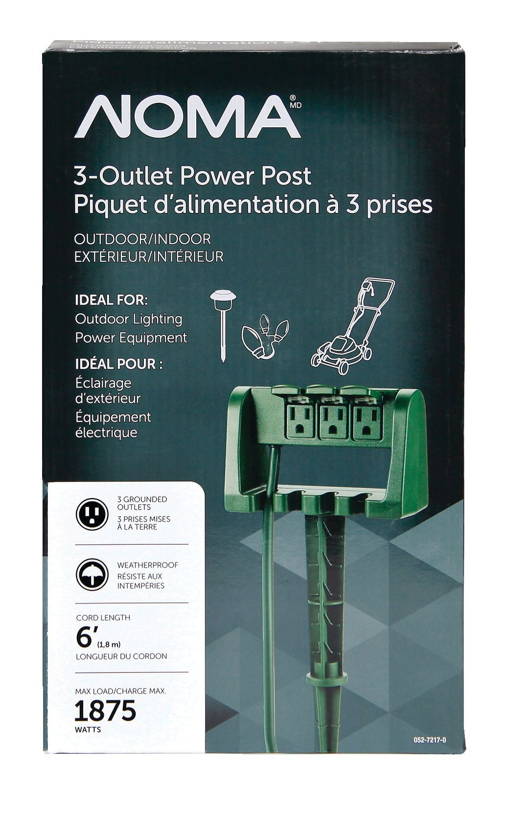 3-Outlet Outdoor Power Stake with 6-ft Cord, Green