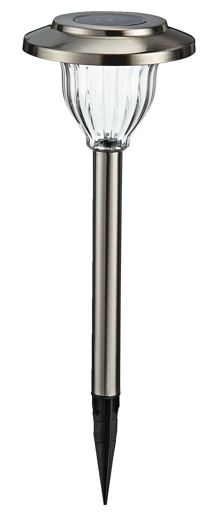 Outdoor Pure White LED Solar Stainless Steel Garden & Pathway Stake Lights, 10-Pk