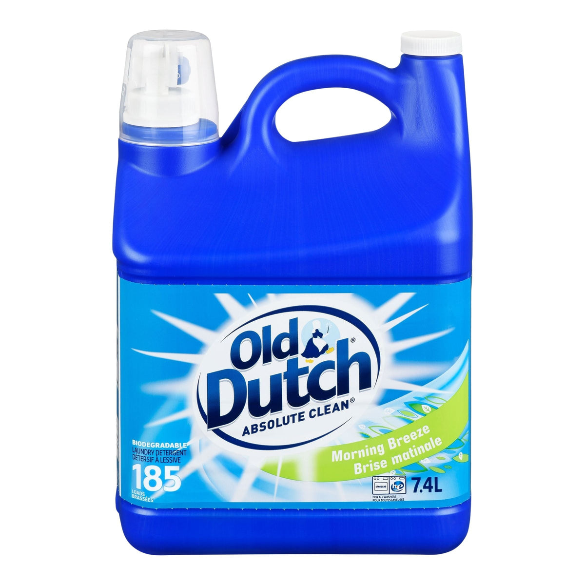 Absolute Clean Liquid Laundry Detergent, Morning Breeze Scent, 185-Load, 7.4-L