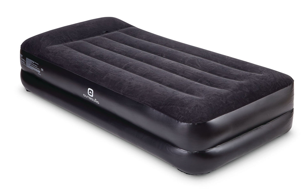 Outbound Twin Double-High Inflatable Air Mattress with Built-In Pump & Pillow