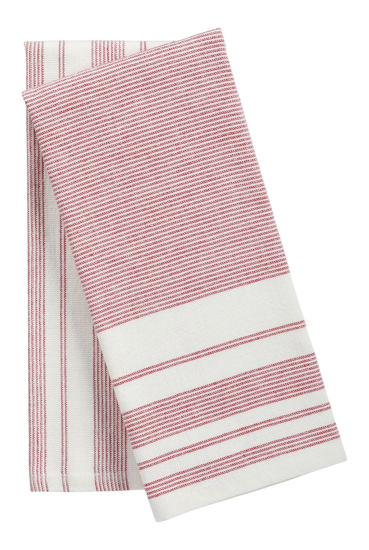 All-Purpose Striped Flatweave Terry Kitchen Towels, Red, 2-pk