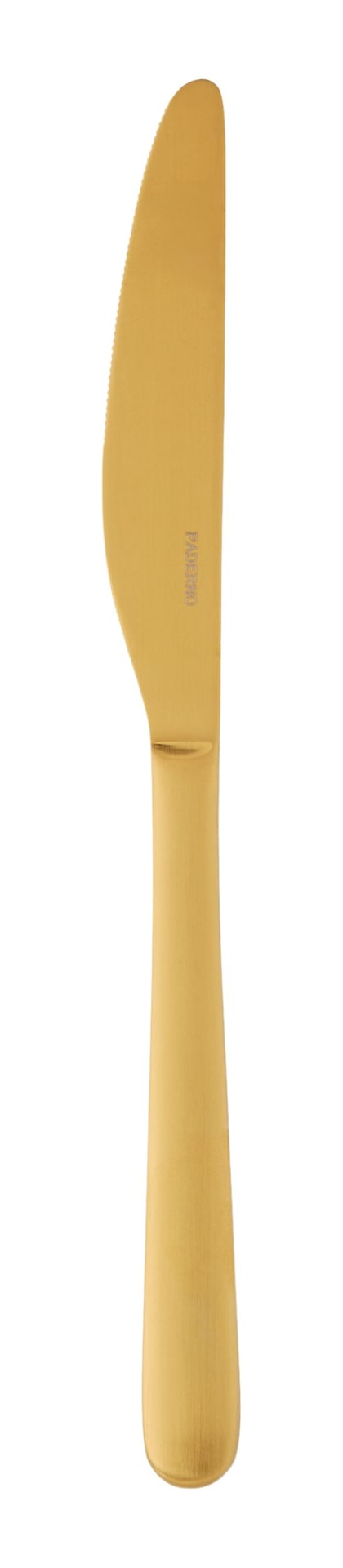 Chelsey Satin Gold Finish Slim Round Stainless Steel Flatware Set, Serves 4, 20-pc