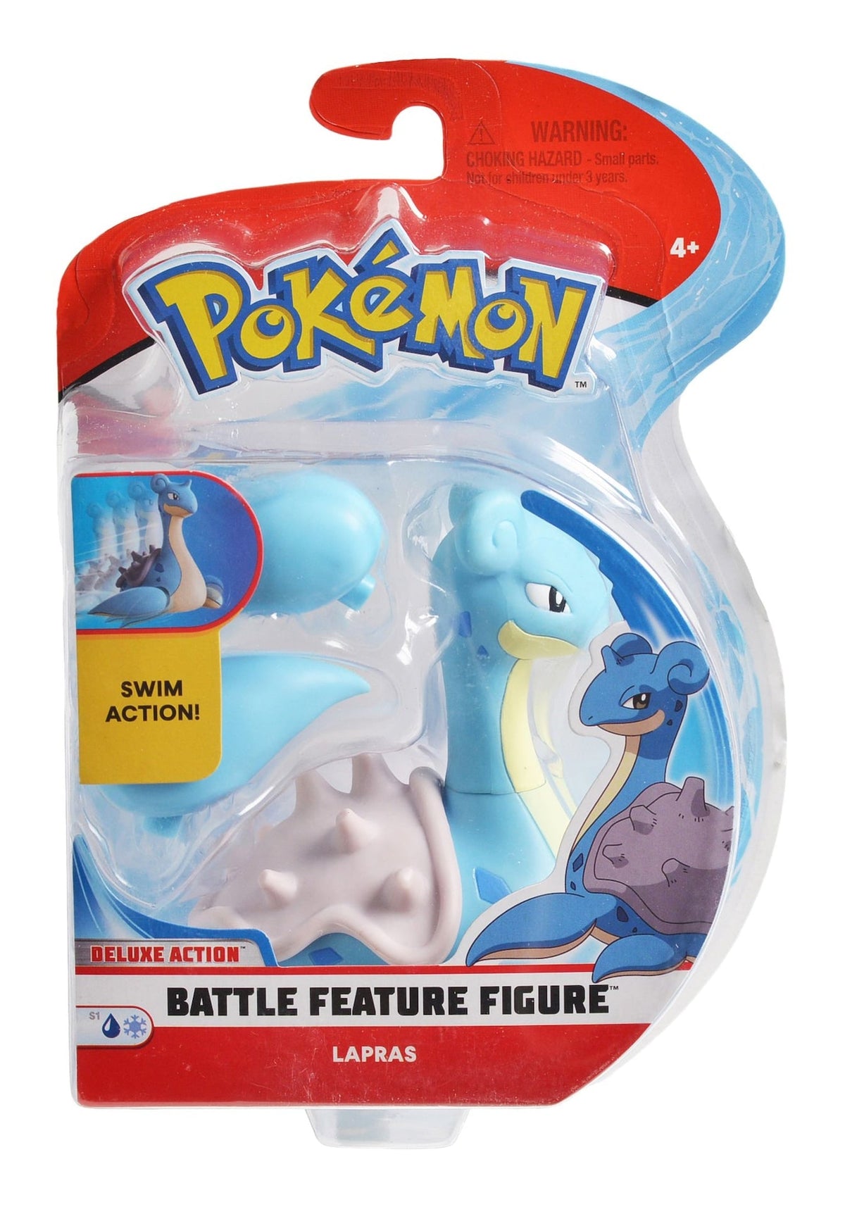 Battle Feature Figure Toy Set, Assorted (Ash & /Bewear/Decidueye/Lapras), Ages 4+