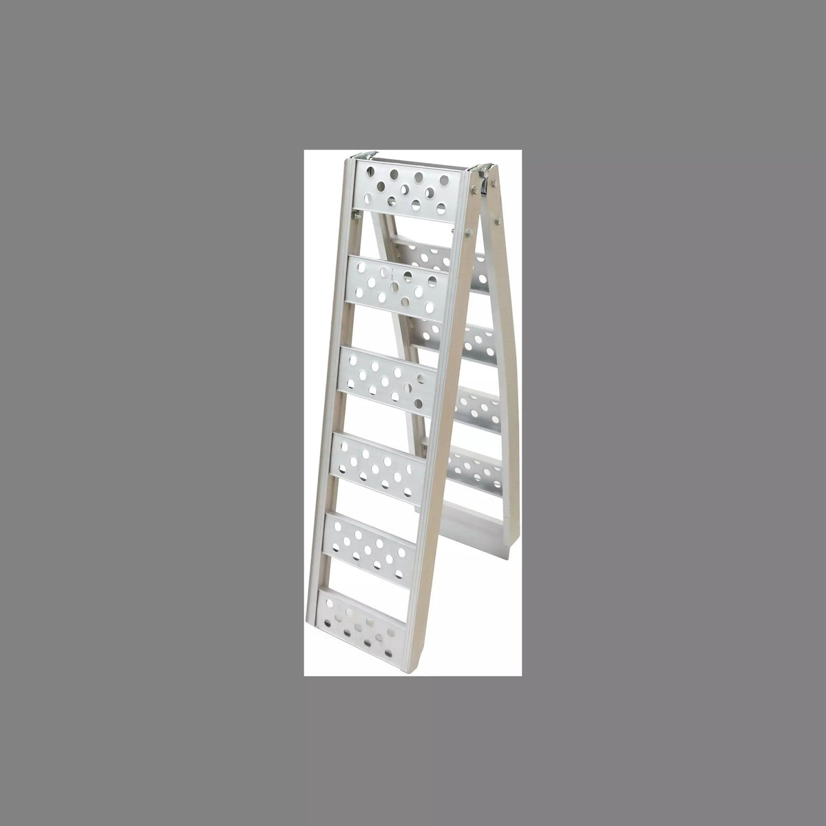 PRIME1 Aluminum Bi-Folding Arched Loading Ramp with Adjustable Straps, 85 x 12-in