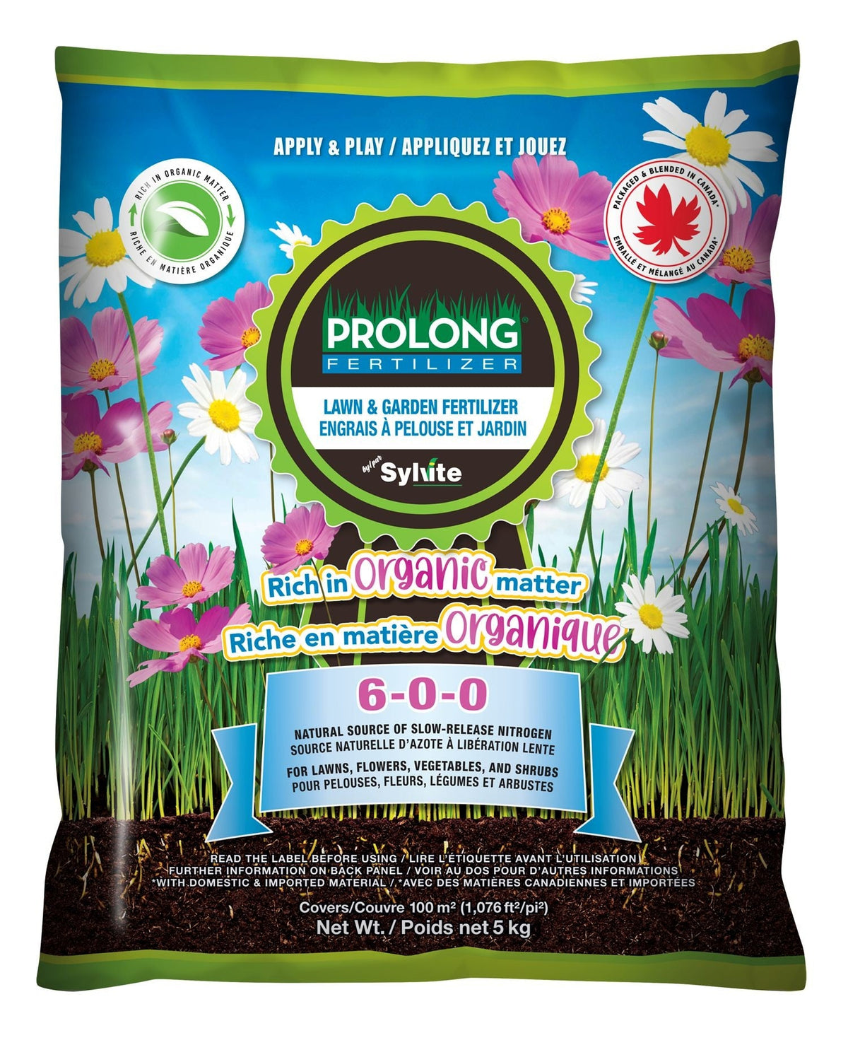 Slow Release Nitrogen Lawn & Garden Organic Fertilizer, 6-0-0, 5kg