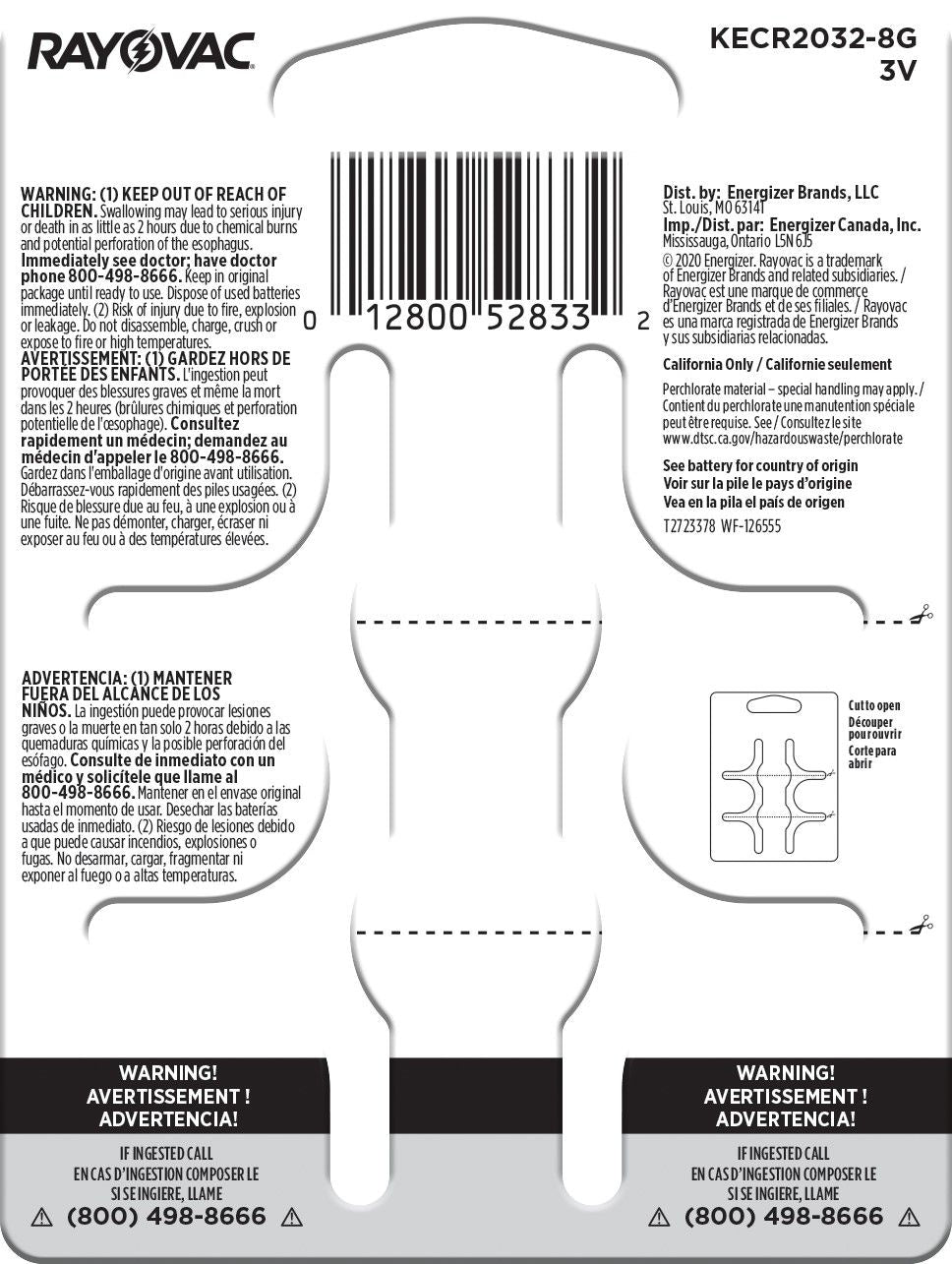 CR2032 Lithium Coin Batteries, 8-ct
