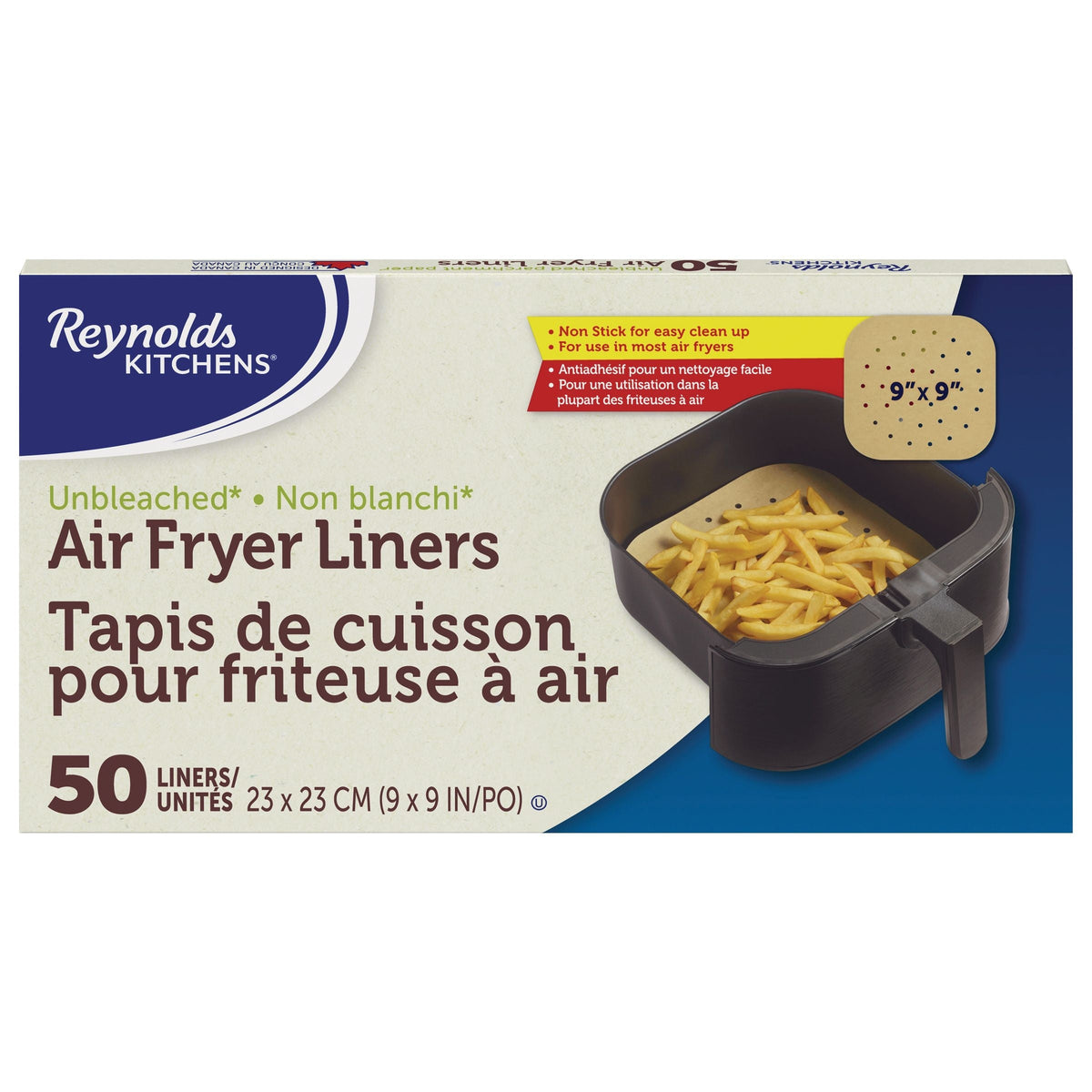 Kitchens Unbleached Non-Stick Air Fryer Liners, 50-pc