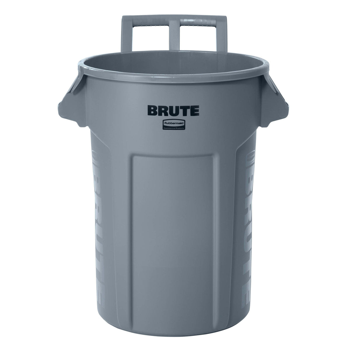 Commercial Wheeled Brute Circular Outdoor Garbage Can, Grey, 121-L
