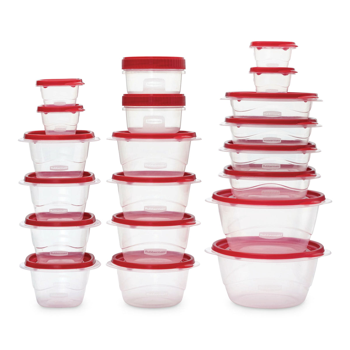 TakeAlong Rectangle Plastic Food Storage Container Set with Quik Clik Seal Lid, 40-pc